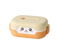 Kawaii Bento Box Caja de almuerzo con dibujos animados a prueba de fugas con compartimentos divididos, accesorios de estética japonesa para escuelas, empresas, viajes y preparación de comidas