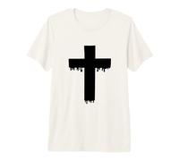 Kawaii Black Drippy Cross, Gurokaw Pastel Goth Estética Camiseta Premium