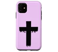 Kawaii Black Drippy Cross, Gurokaw Pastel Goth Estética Carcasa para iPhone 11