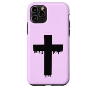 Kawaii Black Drippy Cross, Gurokaw Pastel Goth Estética Carcasa para iPhone 11 Pro