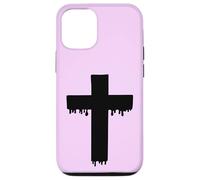 Kawaii Black Drippy Cross, Gurokaw Pastel Goth Estética Carcasa para iPhone 12/12 Pro