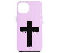 Kawaii Black Drippy Cross, Gurokaw Pastel Goth Estética Carcasa para iPhone 13