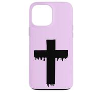 Kawaii Black Drippy Cross, Gurokaw Pastel Goth Estética Carcasa para iPhone 13 Pro MAX