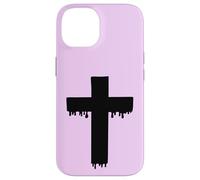 Kawaii Black Drippy Cross, Gurokaw Pastel Goth Estética Carcasa para iPhone 14
