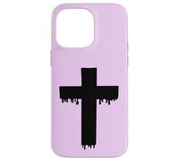 Kawaii Black Drippy Cross, Gurokaw Pastel Goth Estética Carcasa para iPhone 14 Pro MAX