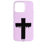 Kawaii Black Drippy Cross, Gurokaw Pastel Goth Estética Carcasa para iPhone 15 Pro MAX