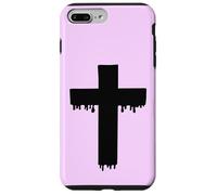 Kawaii Black Drippy Cross, Gurokaw Pastel Goth Estética Carcasa para iPhone 7 Plus/8 Plus