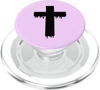 Kawaii Black Drippy Cross, Gurokaw Pastel Goth Estética PopSockets PopGrip para MagSafe