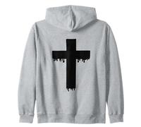 Kawaii Black Drippy Cross, Gurokaw Pastel Goth Estética Sudadera con Capucha