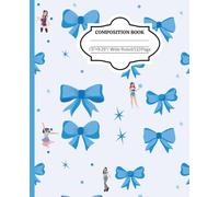 Kawaii Blue Bow Composition Notebook with Singing Girls: K-Pop Dance Style • Wide Ruled • 7.5 x 9.25 Inches • 110 Pages