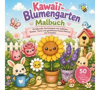 Kawaii Blumengarten Malbuch: 50 liebevolle Gartenszenen mit niedlichen Blumen, Tieren und Kawaii Motiven zum Ausmalen. Große einfache Motive zum ... ab 6 Jahren, Jugendliche und Erwachsene