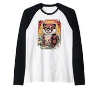 Kawaii Boba Wild Tanuki Japonés Anime Estética Chicas Adolescentes Camiseta Manga Raglan