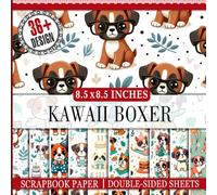 Kawaii Boxer Scrapbook Paper: Decorative Boxer Dog Patterned Pages, Perfect For Scrapbooking, Card Making & DIY Crafts