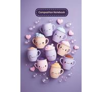 Kawaii Bubble Tea Notebook for Teens - Pastel Lavender Journal with Cute Boba Friends, Sparkles & Hearts: 6" x 9" Composition Notebook with Adorable ... Pages for School, Journaling, or Drawing