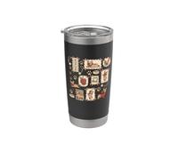 Kawaii Bulldog Francés Scrapbook Estética Frenchie Vaso térmico de acero inoxidable de doble pared