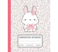 Kawaii Bunny Girl Composition Notebook - Pink Bow Rabbit Notebook for Kids & Teens | 120 College-Ruled Pages | 7.5 x 9.25 in: Adorable Bunny with ... Journal for Girls, School, or Journaling
