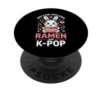 Kawaii Bunny K-Pop: Solo una Chica a la Que le Encanta el Ramen K Pop Girl PopSockets PopGrip Adhesivo