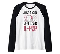 Kawaii Bunny KPOP Just A Girl Who Loves K-Pop Pop Girl Camiseta Manga Raglan