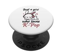 Kawaii Bunny KPOP Just A Girl Who Loves K-Pop Pop Girl PopSockets PopGrip Adhesivo