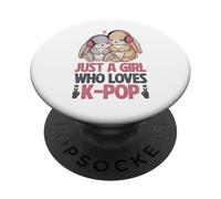 Kawaii Bunny KPOP Just A Girl Who Loves K-Pop Pop Girl PopSockets PopGrip Adhesivo