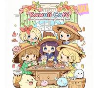 Kawaii Café A Cute and Relaxing Coloring Book: Adorable Girls, Sweet Treats, and Cozy Moments to Relax, Relieve Stress, and Spark Creativity
