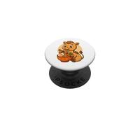 Kawaii Camel Comiendo Ramen Gráfico Gráfico Camello Japonés PopSockets PopGrip Adhesivo