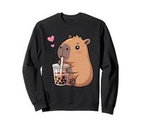 Kawaii Capibara Beber Bubble Tea Boba Capybara Niñas Niños Sudadera