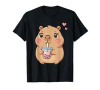 Kawaii Capibara Beber Bubble Tea Cute Capybara Girls Kids Camiseta