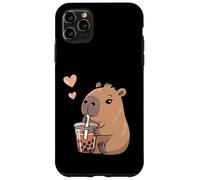 Kawaii Capibara Bebiendo Té Burbuja Lindo Boba Capibara Amante Carcasa para iPhone 11 Pro Max