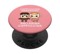 Kawaii Capuchino Asesino Bailarina Italiana Brainrot Meme PopSockets PopGrip Adhesivo