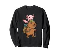 Kawaii Capybara Axolotl Hiking Forest Critter Nature Lovers Sudadera