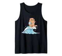 Kawaii Capybara Catching The Wave Camiseta sin Mangas