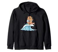 Kawaii Capybara Catching The Wave Sudadera con Capucha