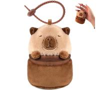Kawaii Capybara Coin Purse Headphone Storage Bag, Cartoon Panda Coin Pouches Plush Keychain, MiniCapybara Headphones Bag (Capybara)