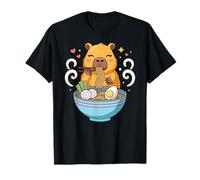 Kawaii Capybara Eating Ramen Noodles Cute Capybara Boy Girl Camiseta