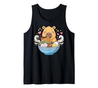 Kawaii Capybara Eating Ramen Noodles Cute Capybara Boy Girl Camiseta sin Mangas