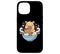 Kawaii Capybara Eating Ramen Noodles Cute Capybara Boy Girl Carcasa para iPhone 15