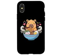 Kawaii Capybara Eating Ramen Noodles Cute Capybara Boy Girl Carcasa para iPhone X/XS