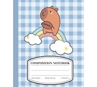 Kawaii Capybara Rugby Notebook - Cute Wide-Ruled Composition Book for Girls, Boys, Students, Kids: A Splash of Cuteness, Kawaii Capybara Rugby ... and Animal Lovers Who Dream in Watercolors