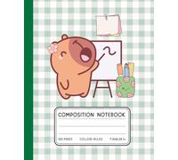 Kawaii Capybara Teacher Composition Notebook - Cute Green Gingham Journal for Girls & Students | 120 College-Ruled Pages | 7.5 x 9.25 in: Adorable ... Animal Book for Writing & Learning