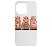 Kawaii Capybaras Té con Leche Video Game Gamer Donut Carcasa para iPhone 14 Pro MAX