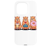 Kawaii Capybaras Té con Leche Video Game Gamer Donut Carcasa para iPhone 15 Pro