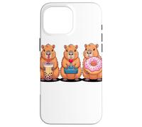 Kawaii Capybaras Té con Leche Video Game Gamer Donut Carcasa para iPhone 16 Pro MAX