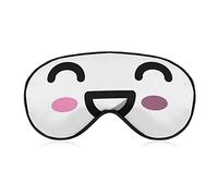 Kawaii Cartoon Face Sleep Mask Blindfold Smile Ajustable Super-Smooth Soft Eye Mask Cover para Hombres Mujeres Viajes y siesta