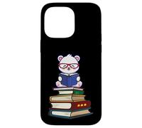 Kawaii Cartoon Kids Girls Books Reading Polar Bear Lover Carcasa para iPhone 14 Pro MAX