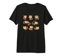 Kawaii Cartoon Womens Girls Kids Pattern Red Panda Lover Camiseta Premium
