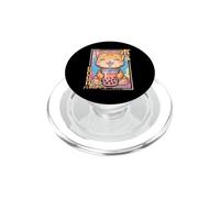 Kawaii Cat Boba Anime Kitten Love Bubble Tea Neko Cat PopSockets PopGrip para MagSafe