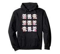 Kawaii Cat Boba Milk Lindo Anime Bubble Tea Fresa Sudadera con Capucha