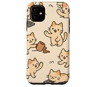 Kawaii Cat Cartoon Funny Mischief Kitty Chaos Pattern Carcasa para iPhone 11