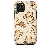 Kawaii Cat Cartoon Funny Mischief Kitty Chaos Pattern Carcasa para iPhone 11 Pro